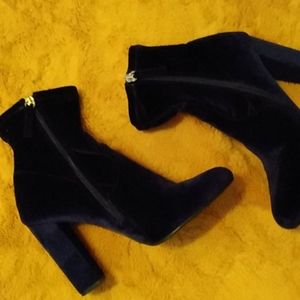 Blue suede*ish booties